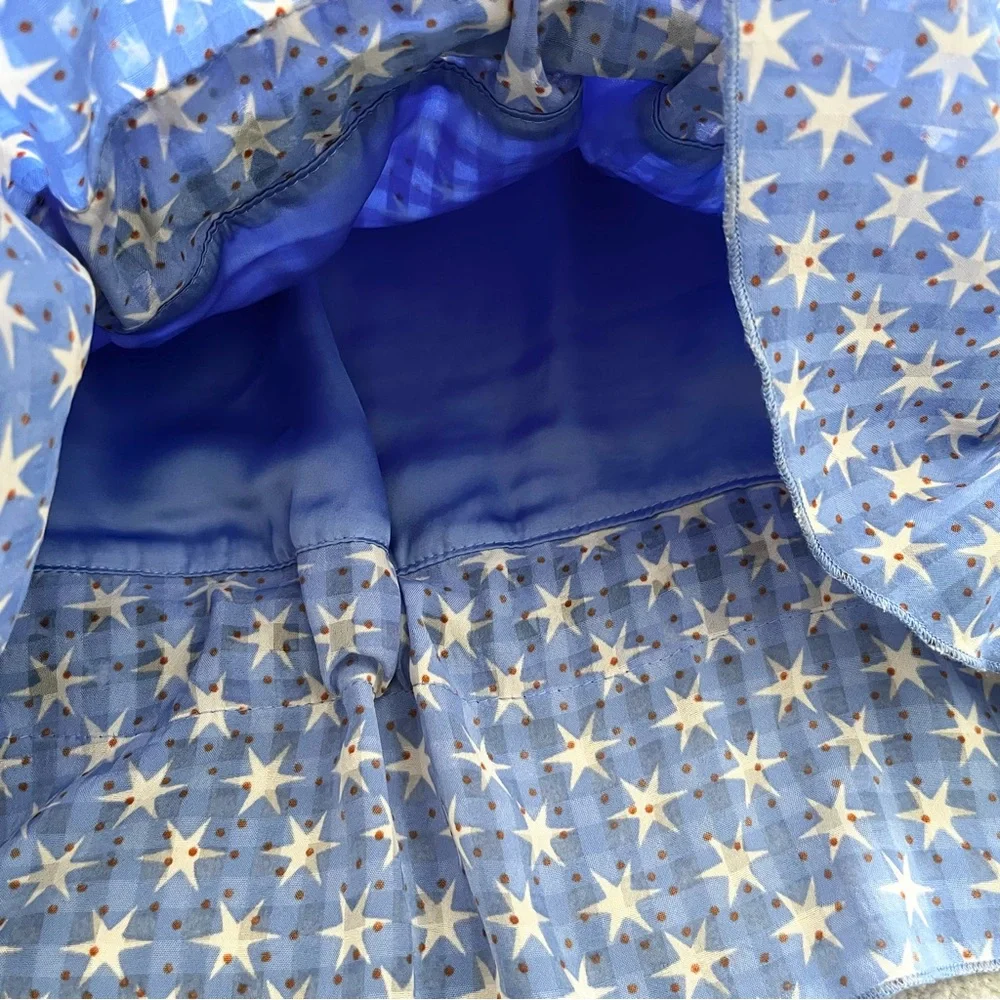 STINE GOYA MALLOW STARS TOP BLUE SIZE SMALL TRENDY CHIC CONTEMPORARY ARTSY - Picture 5 of 11